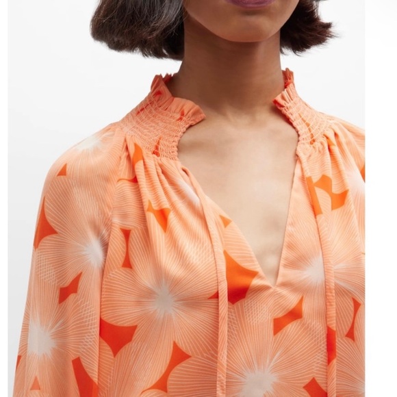 NEW RAMY BROOK FLORAL PRINT BALLOON-SLEEVE BLOUSE - Picture 3 of 11